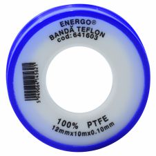 BANDA TEFLON P.T.F.E. 12 MM X 10 M X 0.10 MM ENERGO