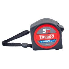 Ruleta COMPACT banda otel alba acoperita nylon L-5m latime 19mm 2 blocaje ENERGO