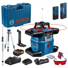 Nivela laser rotativa GRL 600CHV raza lucru cu receptor 300m fascicul rosu mod orizontal/vertical 18V/1x4.0Ah cu trepied si accesorii BOSCH