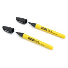 Set markere permanente FINE TIP negre varf subtire 2 bucati STANLEY