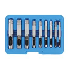 Set preducele tip dorn diametre 3-12mm forma rotunda pentru plastic cauciuc piele carton textile 9 piese BGS