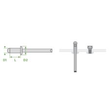 Nit pop cap standard bombat AF-N D-4.0mm L-10mm aluminiu/otel dg-4.2mm maro RAL 8017 SARIV