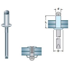 Nit pop Graf standard bombat AF-N D-4.8mm L-16mm aluminiu/otel dg-5.3mm SACTO