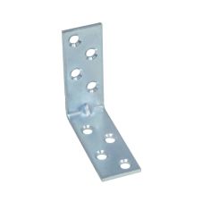 Coltar perforat cu ranforsare pentru lemn 50x50mm latime 20mm grosime 2.0mm otel zincat alb