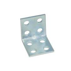 Coltar perforat cu ranforsare pentru lemn 25x25mm latime 25mm grosime 2.0mm otel zincat alb