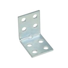 Coltar perforat cu ranforsare pentru lemn 30x30mm latime 25mm grosime 2.0mm otel zincat alb