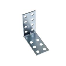 Coltar perforat cu ranforsare pentru lemn 50x50mm latime 25mm grosime 2.0mm otel zincat alb
