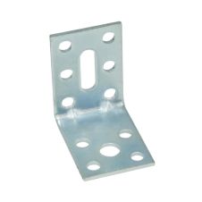 Coltar perforat cu ranforsare pentru lemn 40x40mm latime 30mm grosime 2.0mm otel zincat alb