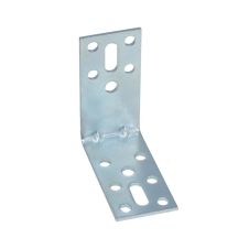 Coltar perforat cu ranforsare pentru lemn 60x60mm latime 30mm grosime 2.0mm otel zincat alb