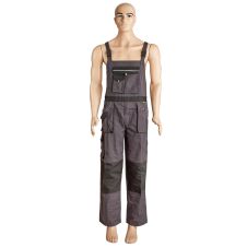 Pantalon cu pieptar COMET gri/negru material-bumbac/poliester ENERGO