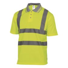 Tricou polo reflectorizant OFFSHORE galben poliester