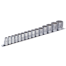 Set chei tubulare 190H12P15 12 laturi 10-32mm patrat 1/2" 15 piese UNIOR