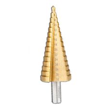 Burghiu in trepte BMT conic diametru 4-32mm L-78mm 2 muchii HSS-TiN prindere tesita CROWNMAN