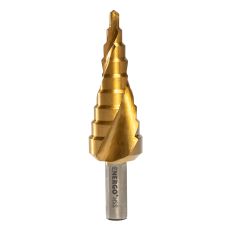 Burghiu in trepte BMT conic diametru 4-12mm L-65mm 2 muchii HSS-TiN prindere tesita ENERGO