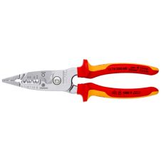 Cleste multifunctional electrician L-200mm cu functie taiere/dezizolare 0.5-6mmp maner bimaterial izolat 1000V KNIPEX