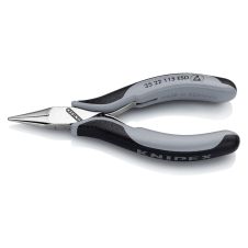 Cleste cu varf semirotund drept ESD L-115 mm fara tais si maner bimaterial pentru electronist KNIPEX