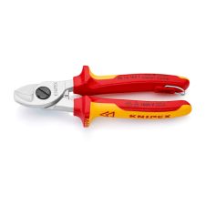 CLESTE TAIAT CABLU IZOLAT 1000V 165 MM D-15 MM MANER BIMATERIAL CU CLEMA DE SIGURANTA KNIPEX ZE