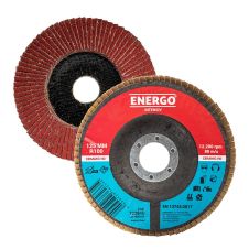 Disc abraziv lamelar DLE INTENSIV 125x22.23mm granulatie R 100 ceramic corund suport fibra pentru inox/metal ENERGO