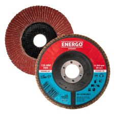 Disc abraziv lamelar DLE INTENSIV 125x22.23mm granulatie R 80 ceramic corund suport fibra pentru inox/metal ENERGO