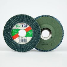 Disc abraziv lamelar LB25Z 125x22mm granulatie R 40 zirconiu suport fibra pentru inox/metal TAF