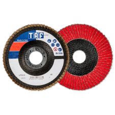 Disc abraziv lamelar LPG17I 125x22.23mm granulatie R 36 ceramic suport fibra pentru inox/metal TAF
