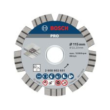 Disc diamantat taiere BEST-CONCRETE 115x22.2mm sector cu pastile-turbo beton-armat pavele boltari piatra-dura BOSCH