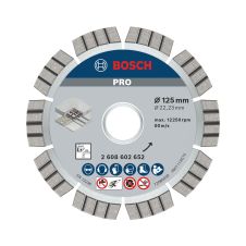Disc diamantat taiere BEST-CONCRETE 125x22.2mm sector cu pastile-turbo beton-armat pavele boltari piatra-dura BOSCH