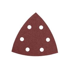 Foaie abraziva autoadeziva tip delta 93mm granulatie R 120 oxid aluminiu suport hartie 6 orificii vopsea/lac/chit lemn 10 bucati DEWALT