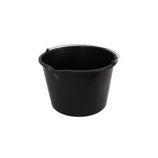 Galeata din plastic GTM capacitate 20L negradata cu palnie maner otel neagra
