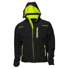 Jacheta softshell FLEXY negru/galben poliester cu spandex 320g/mp ENERGO