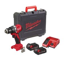Masina insurubat/gaurit cuplu reglabil acumulator M18BLPDRC-202C mandrina 550/1700rpm 62Nm percutie 18V/2x 2.0 Ah MILWAUKEE