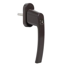 Maner fereastra termopan cu cheie PRAGA material aluminiu culoare maro RAL 8019 ENERGO