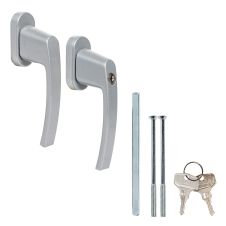 Maner fereastra termopan dublu cu cheie PRAGA material aluminiu culoare argintiu F1 ENERGO