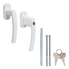 Maner fereastra termopan dublu cu cheie PRAGA material aluminiu culoare alb RAL 9016 ENERGO