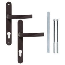 Maner usa termopan PRAGA material aluminiu latime-28 mm interax-85 mm culoare maro RAL 8019 ENERGO