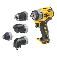 Masina insurubat/gaurit cuplu reglabil acumulator DCD703NT mandrina portbit-hex1/4'' cap-90grd off-set 400/1500rpm 55Nm 12V/SOLO DEWALT