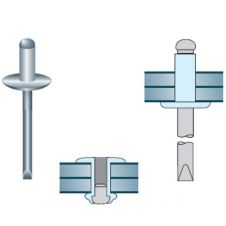 Nit pop cap lat bombat 14 mm AF-N D-4.8mm L-16mm aluminiu/otel dg-5.0mm SACTO