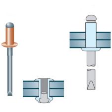 Nit pop cap standard bombat AF-N D-4.0mm L-14mm cupru/otel dg-4.1mm SACTO