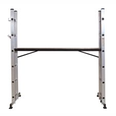 Platforma cu 2 scari + podina de lucru PPS 1.47x0.4m H.A.-1.6m scara 2x6 trepte Hmax-2.73m Aluminiu ENERGO