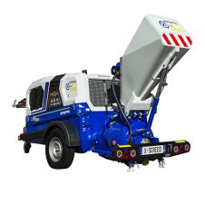 Pompa sapa cu motor termic X-SCREED D60 echipata cu lopata, cuva incarcare si trepied EUROMAIR