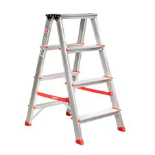 Scara dubla cu trepte pe ambele parti SD 2x4 trepte Hmax-0.80m din aluminiu ENERGO