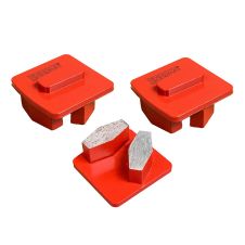 Set 3 buc sector diamantat slefuire MASTER GRINDER 34x16x13mm granulatie R 40 cu pastile standard uz umed pentru beton ENERGO