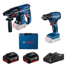Set 2 masini acumulator GSR185-LI-Surubelnita GBH180-LI-Rotopercutor 18V/2x4.0Ah 1xGAL18V-40 BOSCH