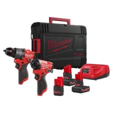 Set 2 masini acumulator M12 FPP2A2-5253X- FPD2-0-Surubelnita FID2-0-Cheie -hex-1/4'' 12V/2x5.0Ah 1X2.5Ah 1xC12C 1 valiza MILWAUKEE