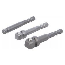 Set adaptoare cap sferic patrat exterior 1/4"-3/8"-1/2" prindere hexagonala 1/4" 3 piese BGS