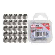 Set bucse filetate pentru reparatii filete M8x1.0mm 25 bucati BGS