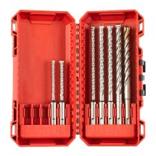 Set 7 Burghie beton-zidarie MX4 prindere SDS-plus D-5/6mm L-115mm D6/2X8 /10 mm L-165mm D12 L-160mm 4 muchii widia MILWAUKEE