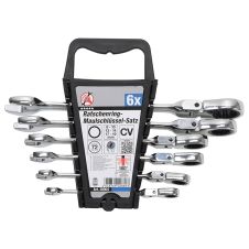 Set chei combinate cu clichet articulate 8-19mm cromate 6 piese BGS