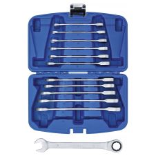 Set chei combinate hexagon/12 puncte 8-19 mm cu clichet cromate 12 piese BGS