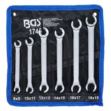 Set chei inelare duble decupate 8-19 mm 6 piese BGS